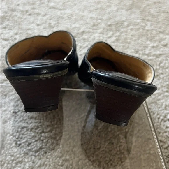 Pikolinos Jerez Black Leather Slip-On Kitten Heel Closed Toe Mules Size EU36 - Picture 8 of 16